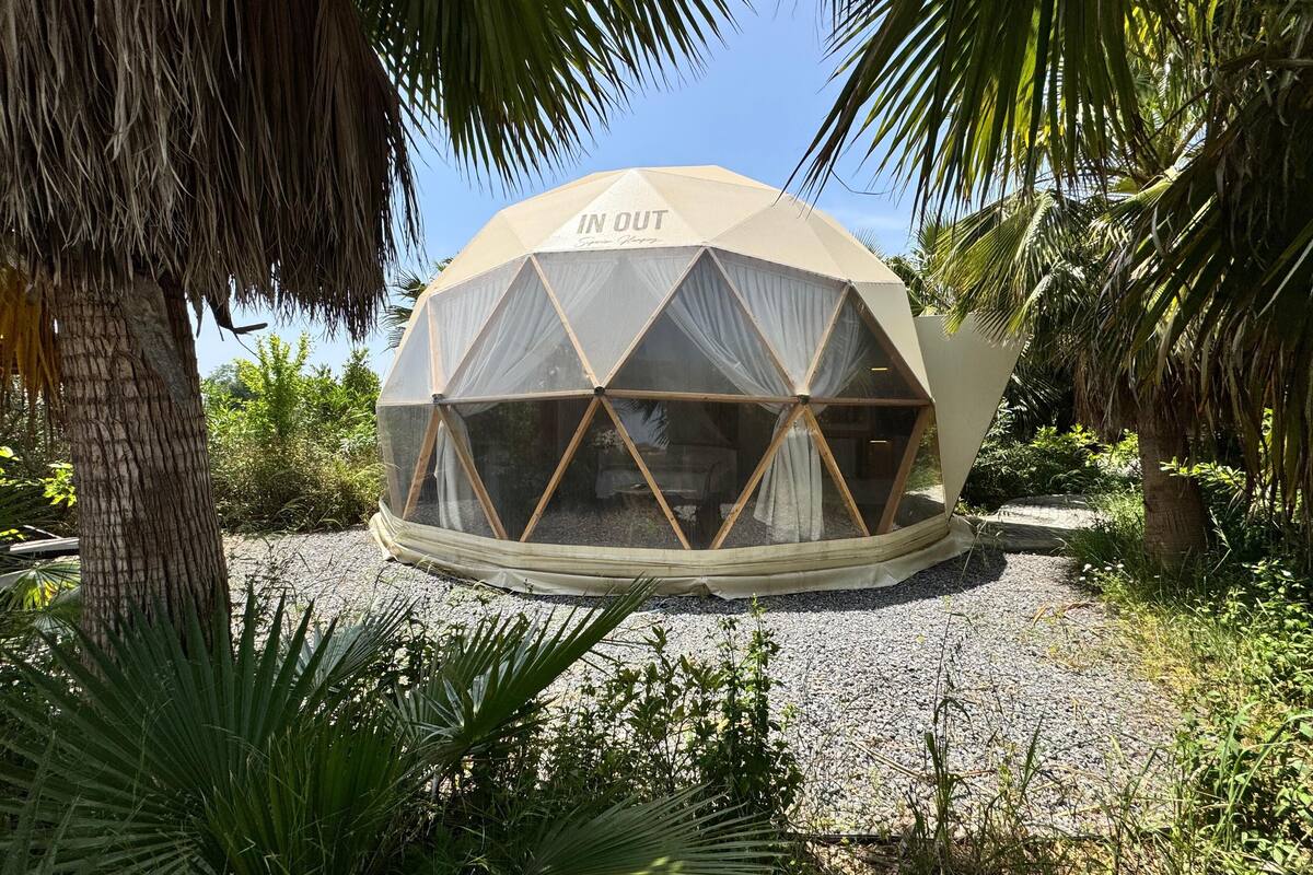 Deluxe tent, patio | Een bureau, verduisterende gordijnen, gratis wifi
