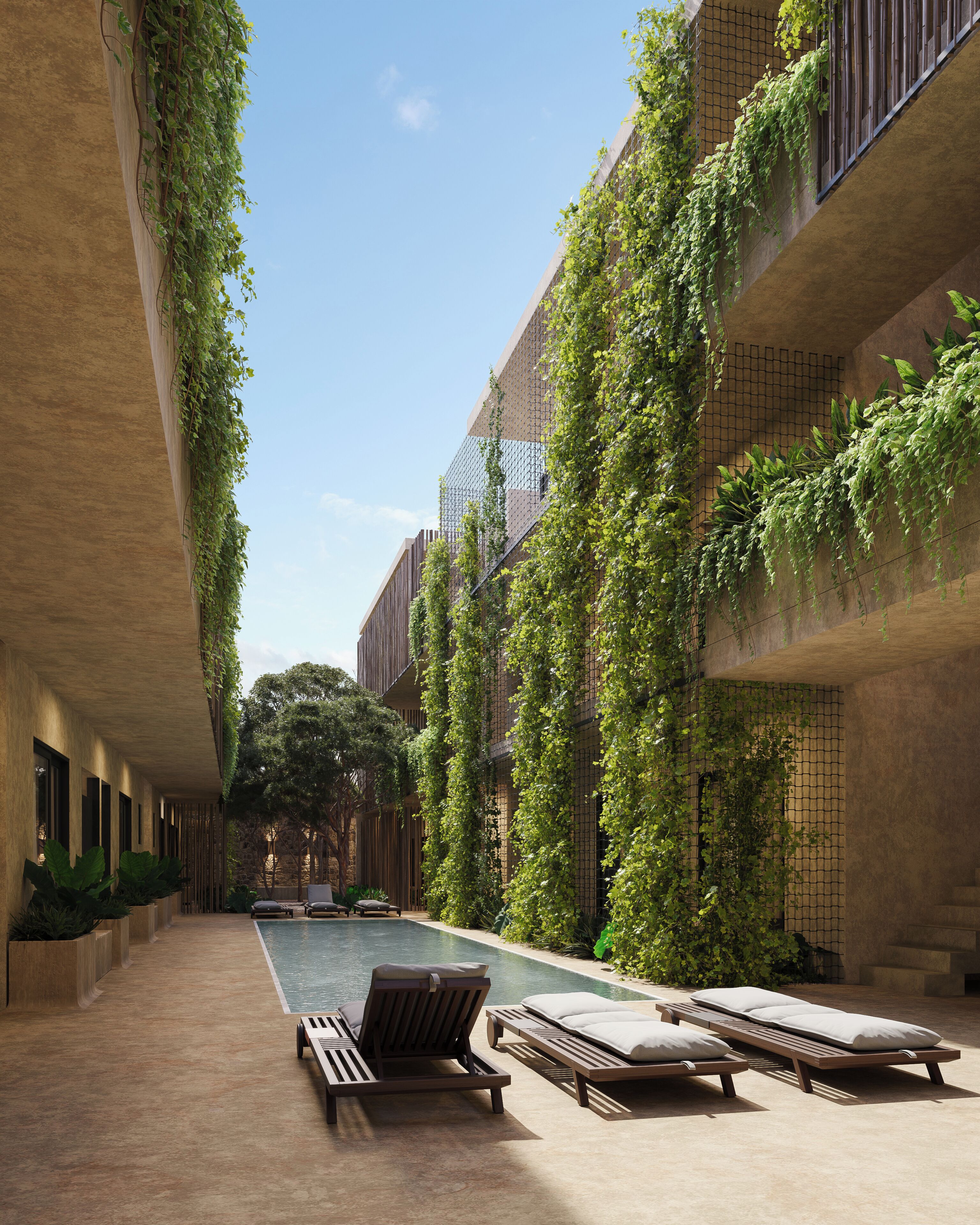 Una piscina al aire libre