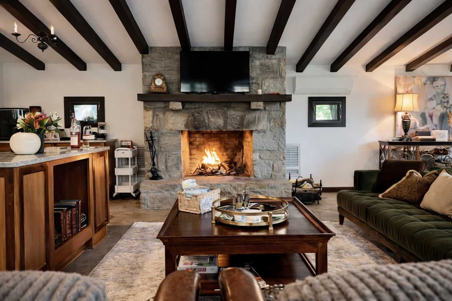 Smart TV, fireplace, offices