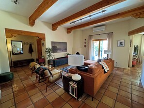 スマートテレビ、暖炉、DVD プレーヤー、書庫