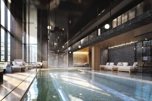 Indoor pool, a heated pool