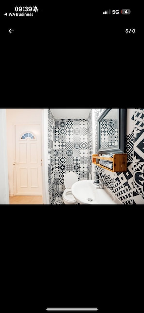 Hair dryer, towels, toilet paper