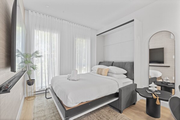 1 bedroom, iron/ironing board, travel crib, WiFi