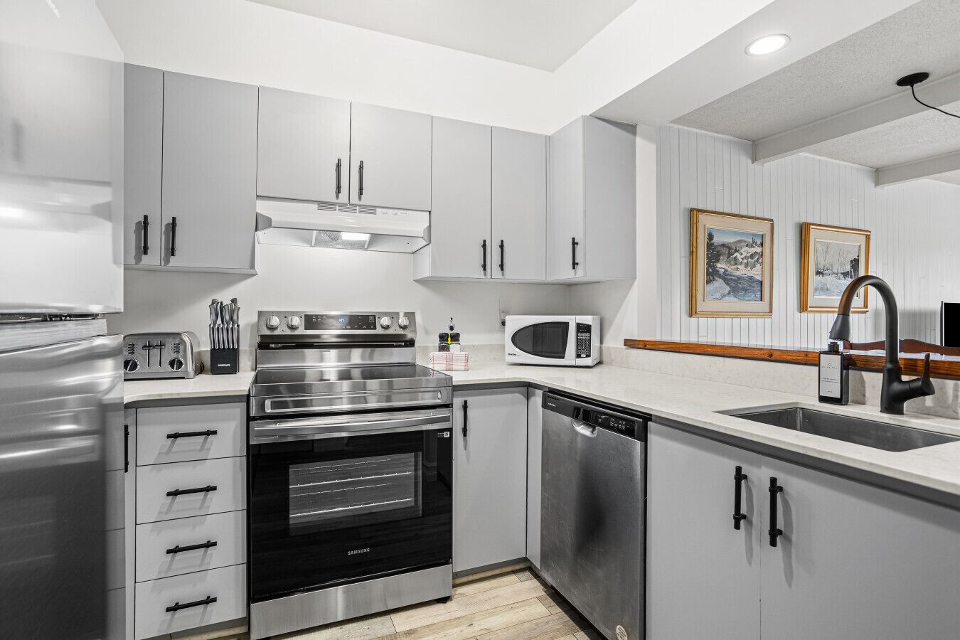 Kühlschrank, Mikrowelle, Ofen, Herdplatte