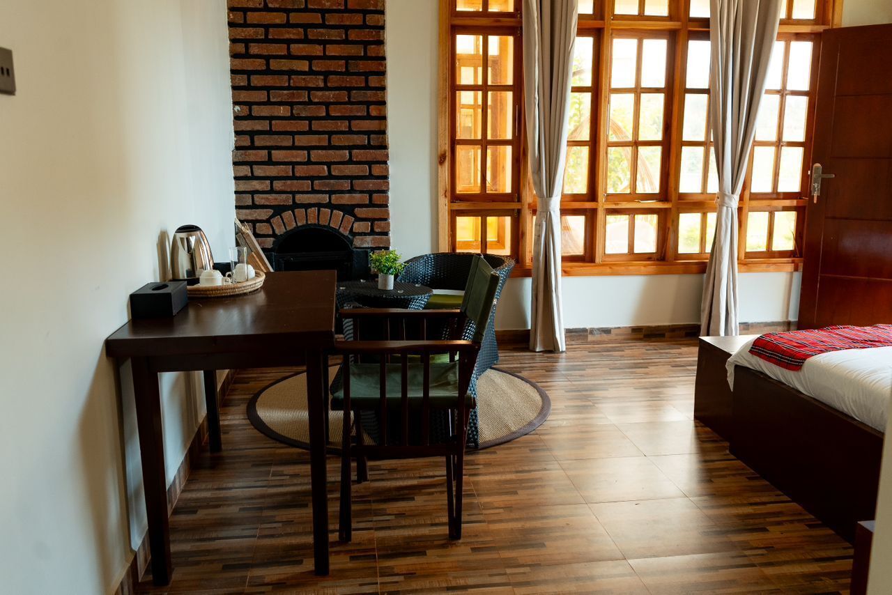 Chambre Double, vue jardin | Bureau, espace de travail pour ordinateur portable, Wi-Fi gratuit