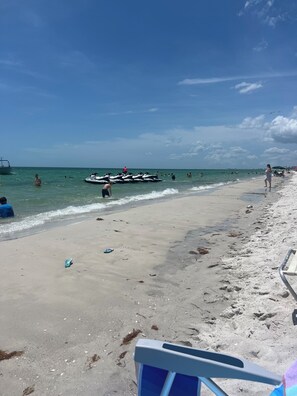 Sun-loungers, beach towels