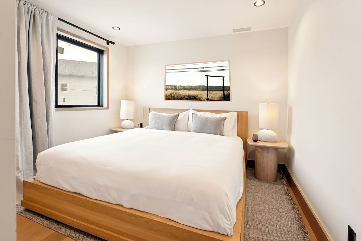Premium bedding, pillowtop beds, laptop workspace, iron/ironing board