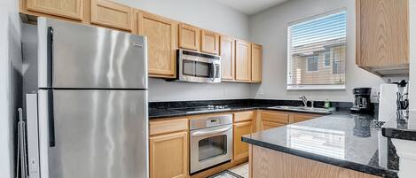 Microwave, oven, stovetop, dishwasher