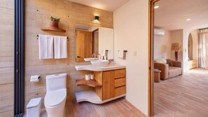 Ducha, secador de pelo, shampoo