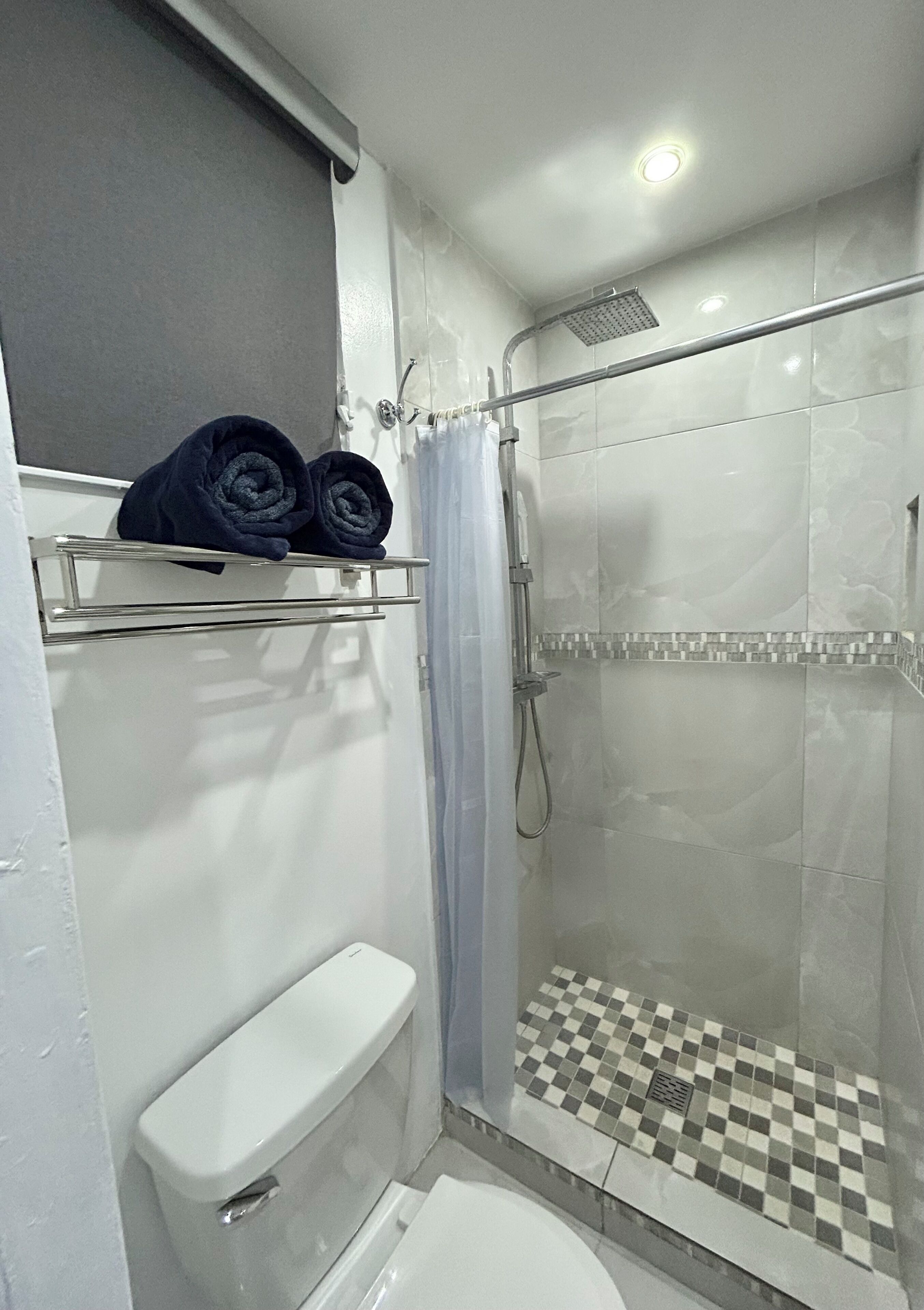 Hårføner, håndklær, såpe og sjampo