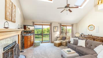 Smart TV, chimenea, videojuegos, reproductor de DVD