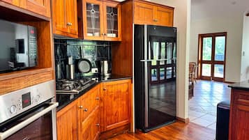 Toaster, cleaning supplies, freezer, paper towels