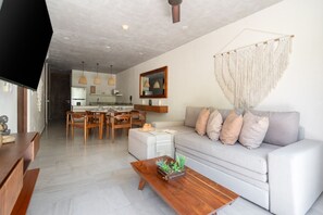 Smart TV, stereo - Fantastic 2BR Retreat with Lush Patio & Private Plunge Pool in Tulum Center (Tulum)