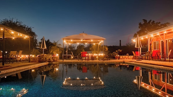 Outdoor banquet area