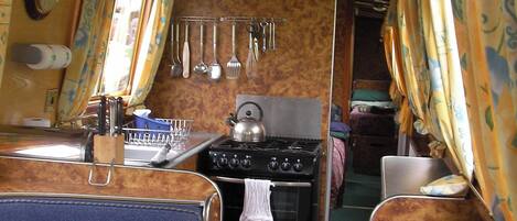 Fridge, microwave, oven