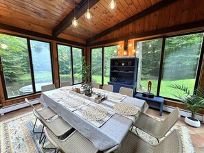 Dining - Nordic Chalet- Min to Mt Snow and Haystack. Hot tub, Sauna, Pond (Dover)