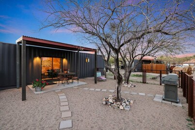 Desert Sunrise: Horses and Dogs Welcome