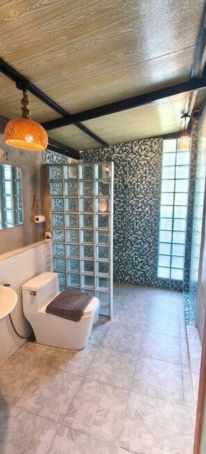 Luxury House | Bathroom | Shower, free toiletries, towels, soap