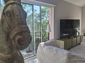 Televisión y chimenea