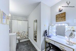Hair dryer, towels