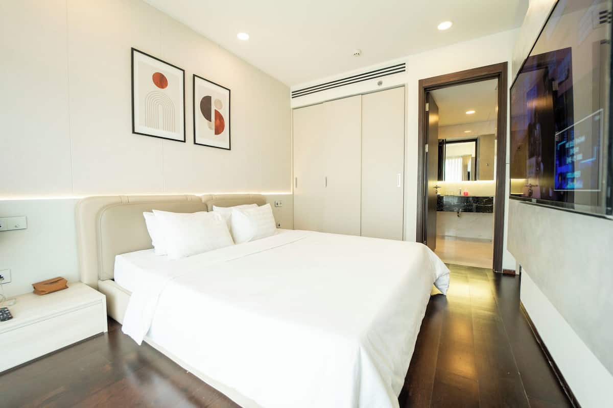 Appartamento City | Biancheria da letto ipoallergenica, minibar con snack e bevande gratuite