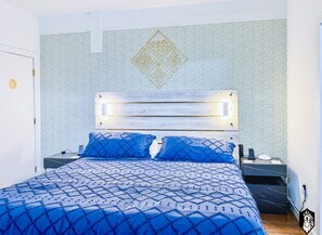 2 bedrooms, desk, iron/ironing board, travel cot