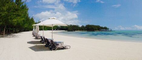 Sun-loungers, beach towels