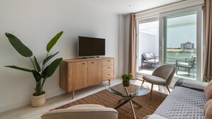 Apartment | Living room - Family Apartment With Balcony, Wifi (Ayamonte)