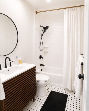Hair dryer, towels