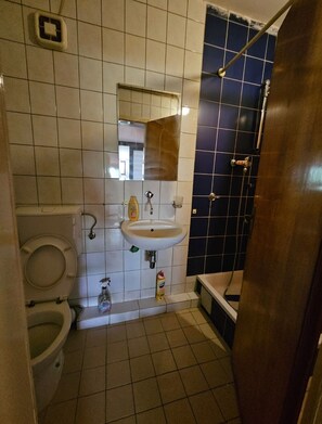 Dusche, Haartrockner, Bidet, Handtücher