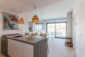 Apartment | Private kitchen - Beachfront Views and Poolside Stay (Ayamonte)