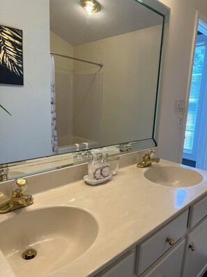 Hair dryer, towels, soap, toilet paper - Spacious 4-bedroom house with WiFi and AC in peaceful Lawrenceville (Lawrenceville)