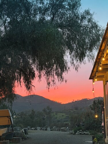 Mini farm vibe stationary RV in No.
 San Diego County with WiFi, AC. TV. Views.
