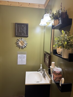 Secadora de cabello, toallas, shampoo, papel de baño 