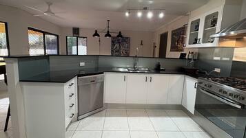 Microwave, oven, stovetop, dishwasher