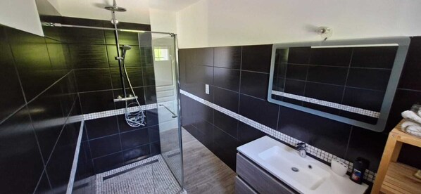 Shower, hair dryer, towels, soap - New: Type 2 apartment in South Drôme Provençale (Aubres)