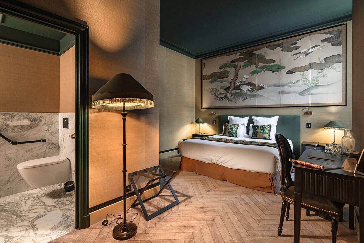 Deluxe-huone, 1 keskisuuri parisänky, lemmikit sallittu (L'archipel d'Okinawa) | Italialaiset Frette-lakanat, ylelliset vuodevaatteet, untuvapeitot