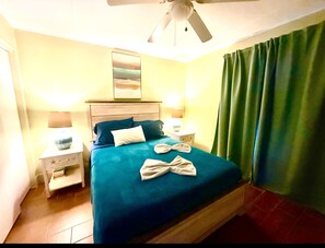 2 bedrooms, iron/ironing board, WiFi, bed sheets