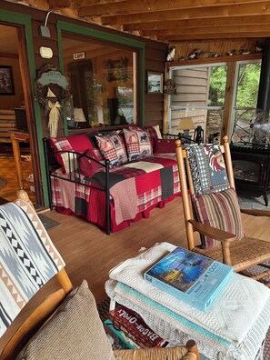 Smart TV, chimenea, reproductor de DVD y libros 