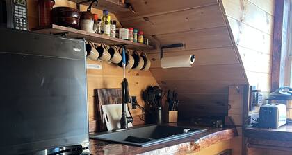 Charming cabin in wonderful New Sweden with 80 acres of woods and trails