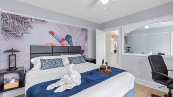 4 bedrooms, iron/ironing board, WiFi, bed sheets