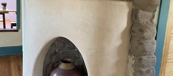 The Cervantes house is a traditional 1800s adobe casa showcasing NM art