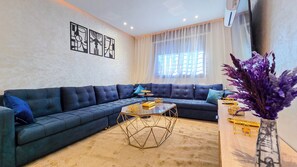 Deluxe Penthouse, 2 Bedrooms, Garden View | Living area - Golf Star - Luxury Holiday Homes (Tangier)