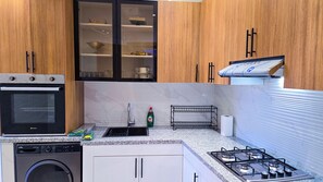 Superior Apartment, Golf View | Private kitchen | Full-sized fridge, oven, stovetop, cookware/dishes/utensils - Golf Star - Luxury Holiday Homes (Tangier)