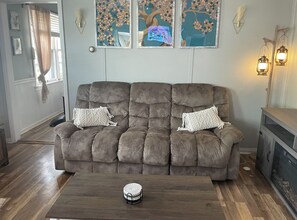 Smart TV, fireplace, video games