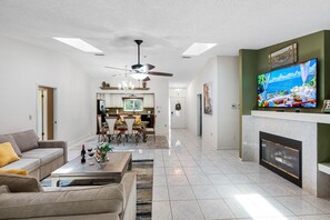 Smart TV, ping pong, books, offices