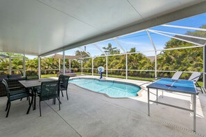 Piscine extérieure, piscine chauffée