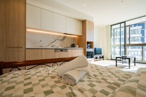 1 室のベッドルーム、WiFi、ベッドシーツ