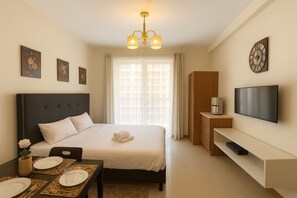 1 bedroom, iron/ironing board, Internet, bed sheets