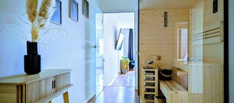 Exclusive family retreat with a rooftop terrace and sauna